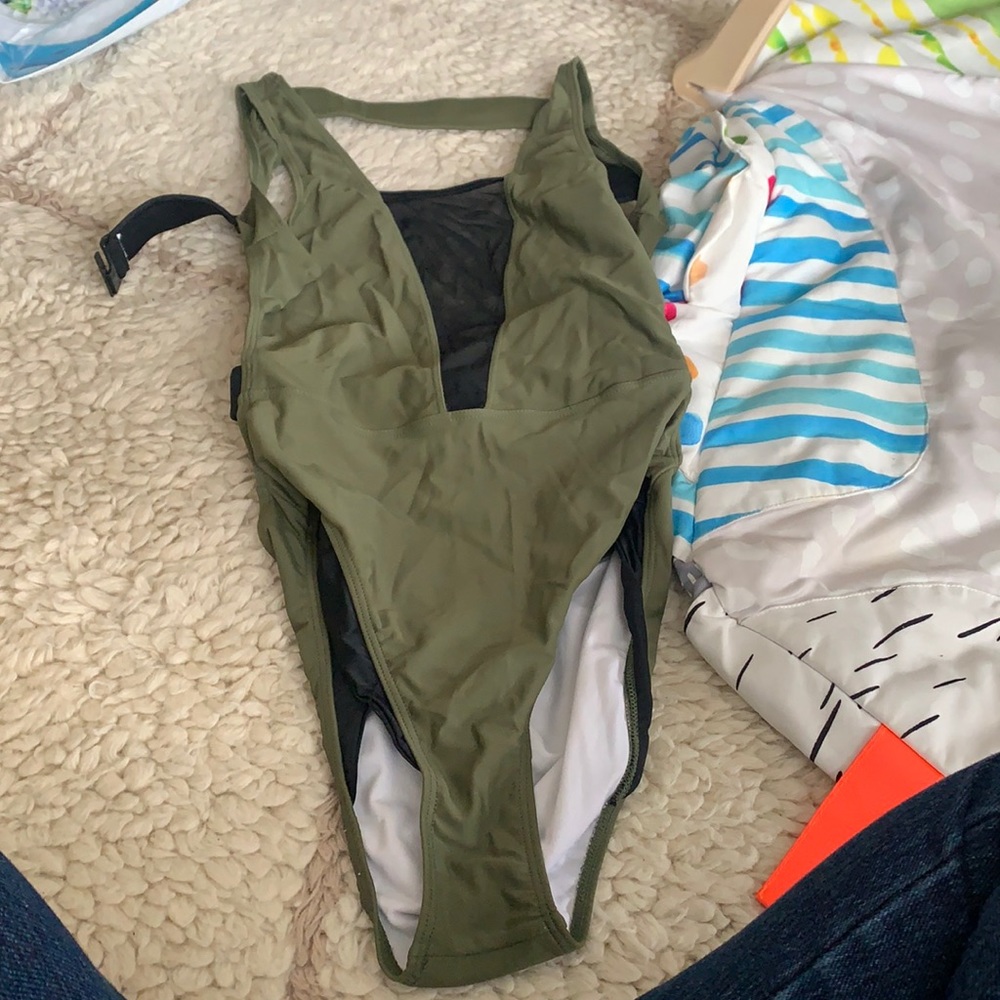 NWOT Sexy Strappy One Piece Swim w Mesh